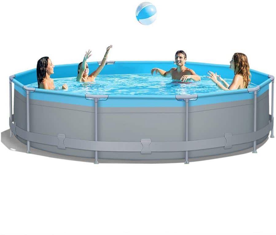 Afoxsos 12ft x 12ft x 30inch Above Ground Swimming Pools with Pump for Family Water Sport Backyard Garden