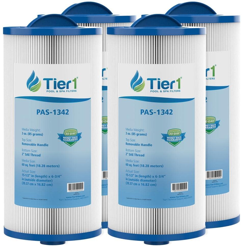 Tier1 15-1/2 in. x 6-5/8 in., 240 sq. ft. Pool & Spa Filter Cartridge for Jacuzzi J300 6541-383, J300 Series Hot Tubs (4-Pack)