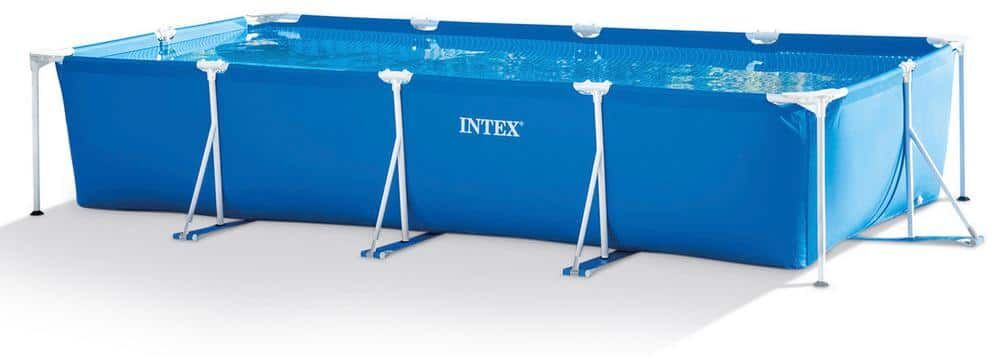 Intex 14.75 ft. x 7.3 ft. x 33 in. Rectangular Frame Above Ground Swimming Pool, Blue