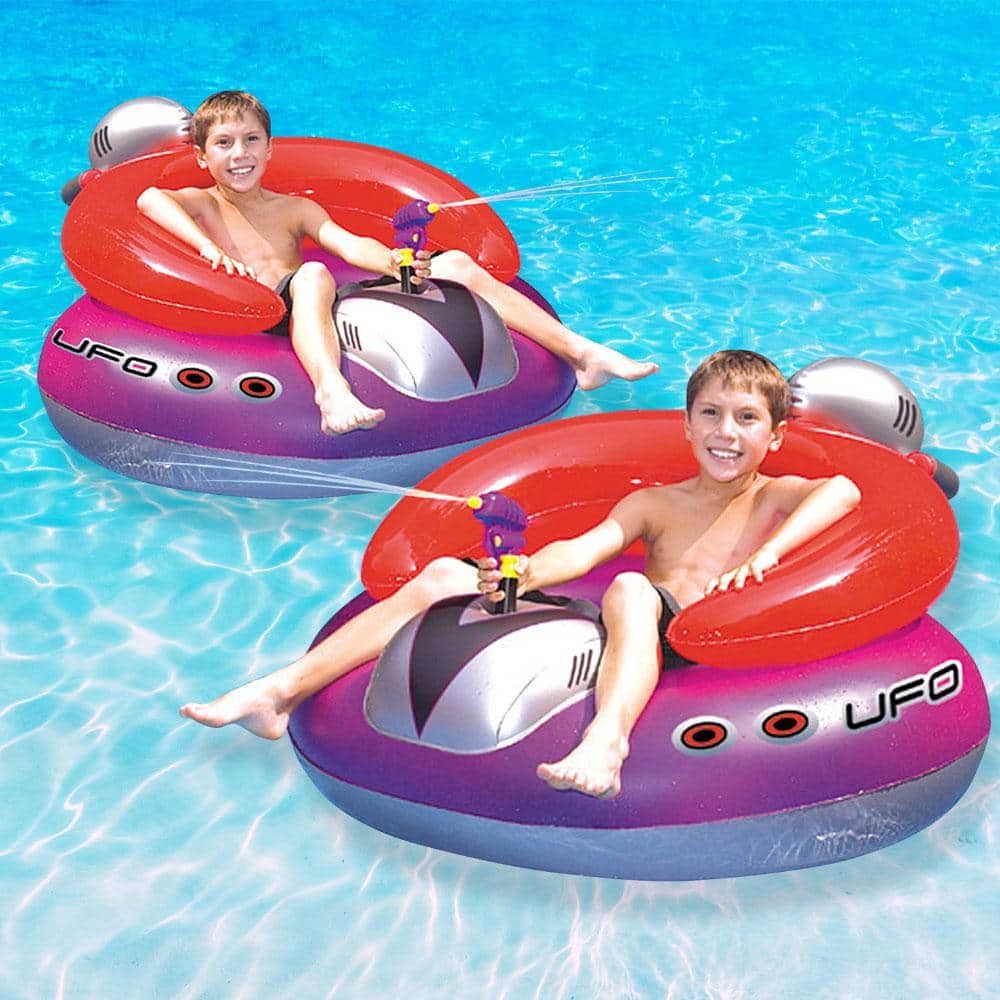 Swimline UFO Inflatable Spaceship Squirter Pool Toy Game (2-Pack)