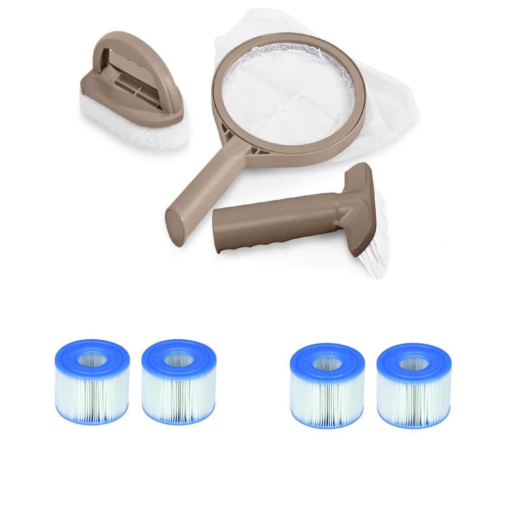 Intex PureSpa Hot Tub Maintenance Kit and 0 sq. ft. Type S1 Filter Cartridges (2-Pack)