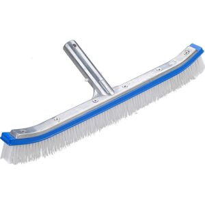 Blue Wave Curved Aluminum 18 in. Pool Brush for Swimming Pool Walls and Floors with Nylon Fiber Bristles Lightweight Frame