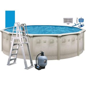 AQUARIAN Palisades 18 ft. Round 52 in. D Above Ground Hard Sided Pool Package, Gray
