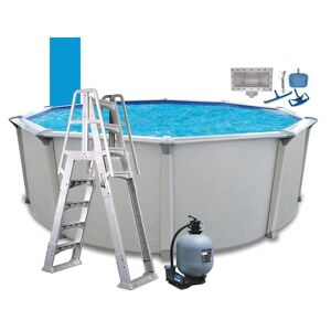 AQUARIAN Huntington 21 ft. Round 54 in. D Metal Wall Above Ground Hard Side Pool Package, Gray