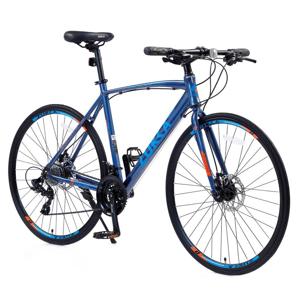 Sudzendf 28 in. Light Blue Hybrid Bike Disc Brake 700C Road Bike For Men Women's City Bicycle