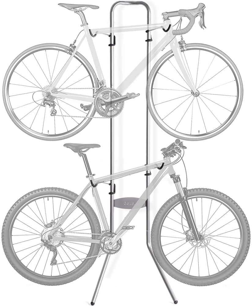 Delta Michelangelo Silver 2-Bike Leaning Garage Bike Storage Rack