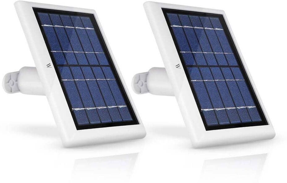 Wasserstein Solar Panel Compatible with Ring Spotlight Cam Battery, Ring Stick Up Cam Battery and Reolink Argus Pro (2 Pack, White)