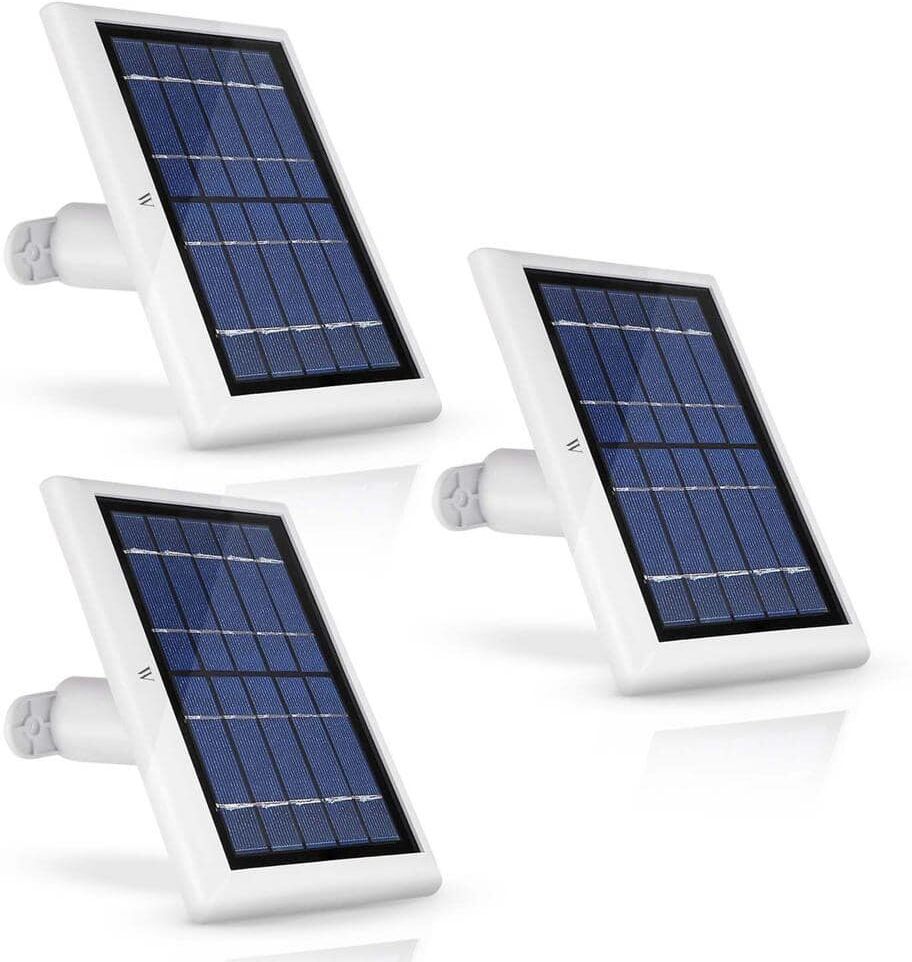 Wasserstein Solar Panel Compatible with Ring Spotlight Cam Battery, Ring Stick Up Cam Battery and Reolink Argus Pro (3 Pack, White)