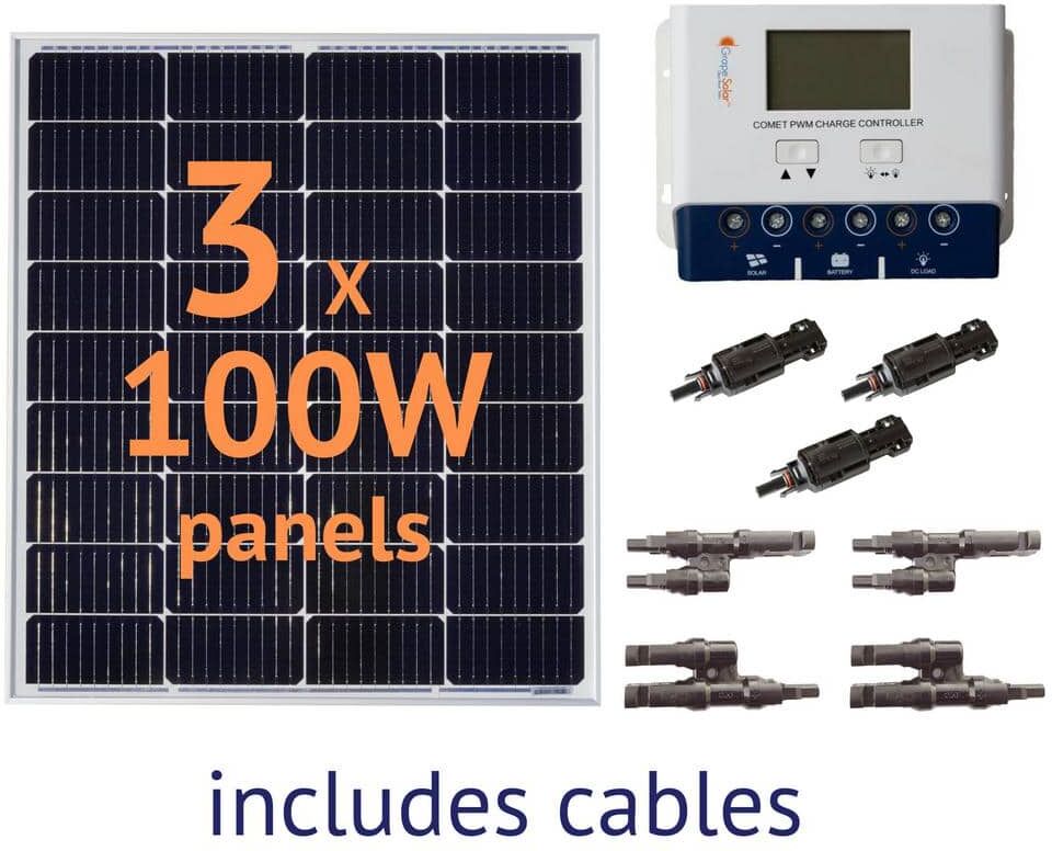 Grape Solar 300-Watt Off-Grid Solar Panel Kit