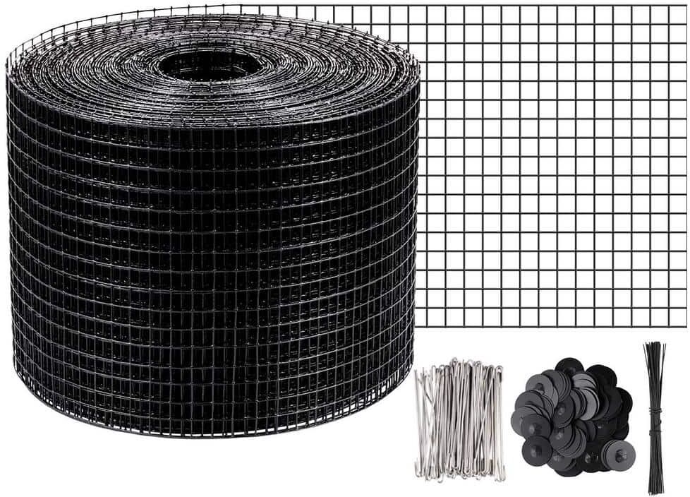 VEVOR Garden Fence Solar Panel Bird Wire 8 in. x 98 ft. Critter Guard Roll Kit with 100-Piece Fasteners, 50-Piece Tie Wires