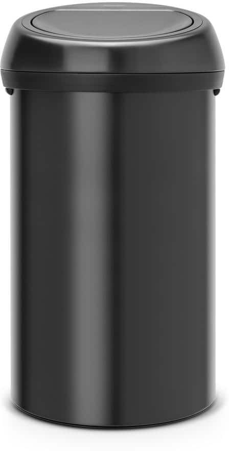 Brabantia 16 Gal. Matte Black Touch Top Trash Can