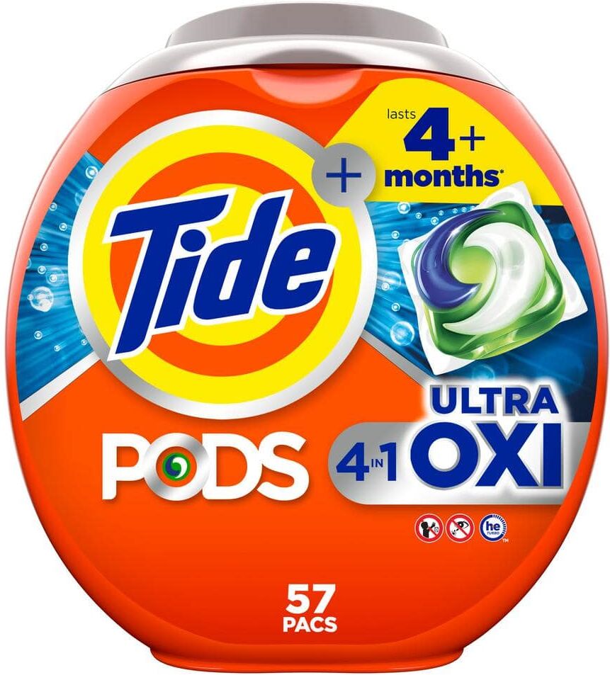 Tide 4 in 1 Ultra Oxi Laundry Detergent Pods (57-Count)