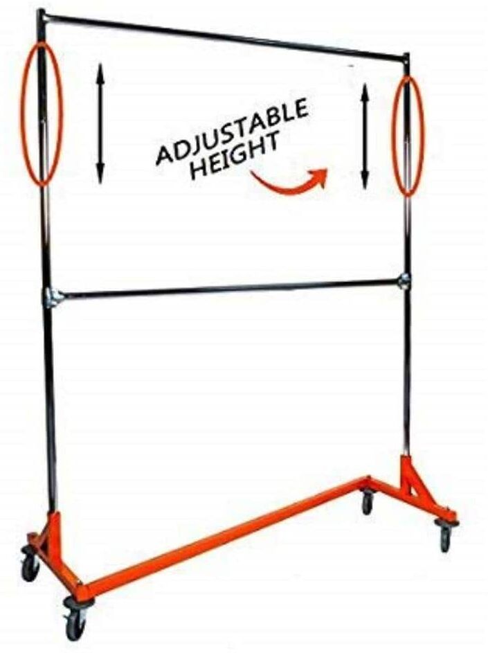 Only Hangers Orange Steel Clothes Rack 65 in. W x 9 in. H