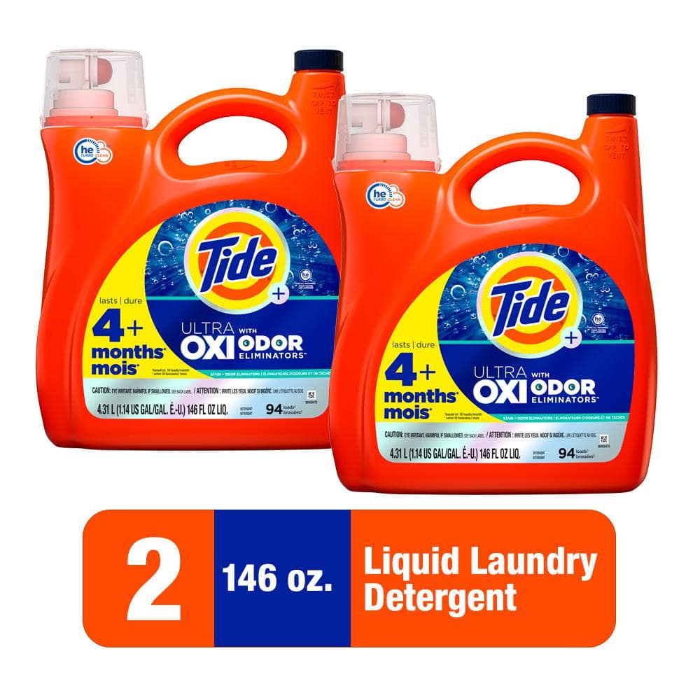 Tide 146 fl. oz. Odor Eliminators Ultra Oxi Liquid Laundry Detergent (94-Loads) (Multi-Pack 2)