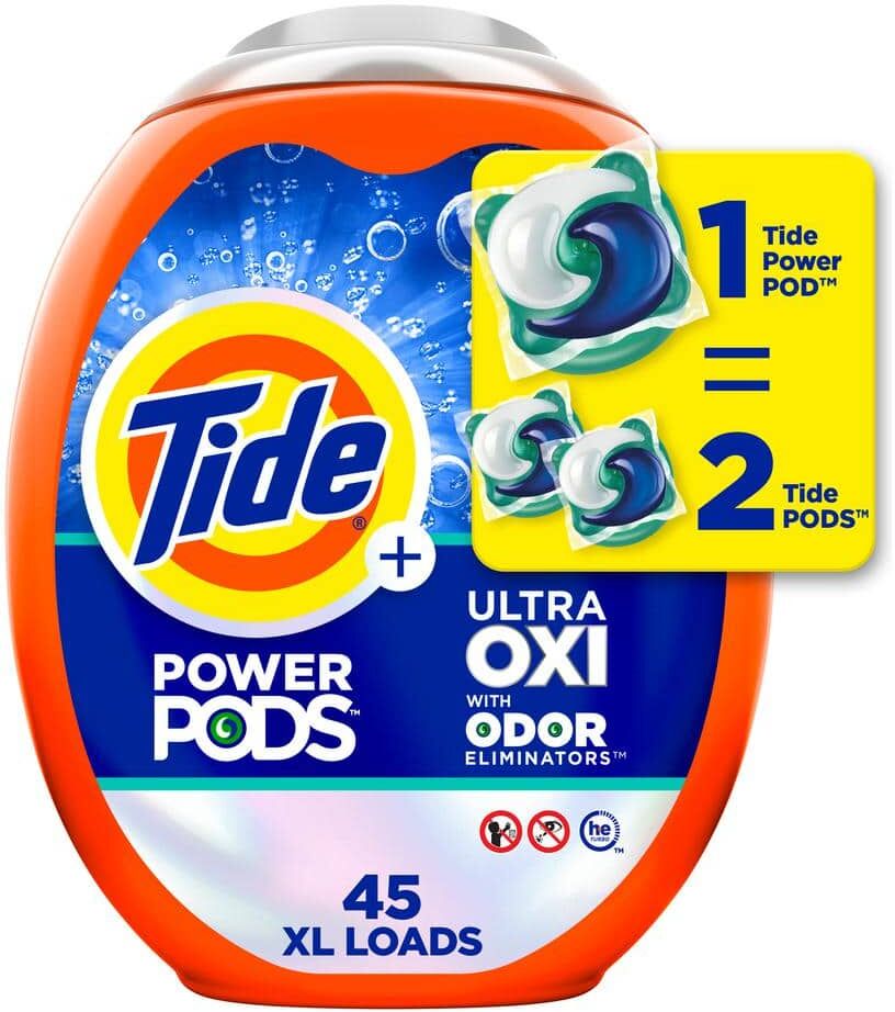 Tide Ultra OXI Power Odor Eliminators Unscented Laundry Detergent Pods (45-Count)