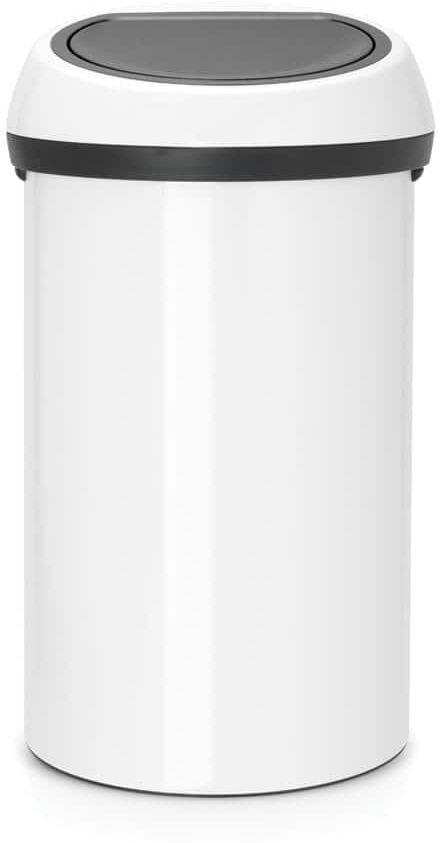 Brabantia 16 Gal. (60 l) White Steel Touch Top Trash Can