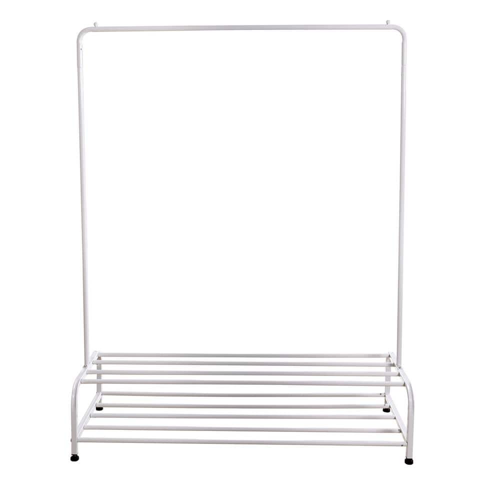 White Metal Cloth Hanger Rack Stand Clothes Drying Rack for Hanging Clothes