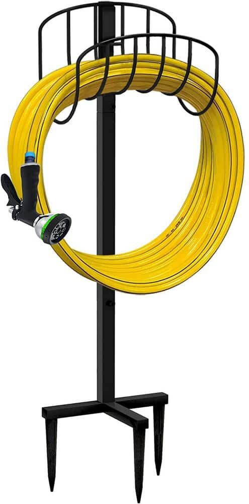 Freestanding Garden Hose Rack Hook, Heavy Duty Metal Water Hose Storage Rack