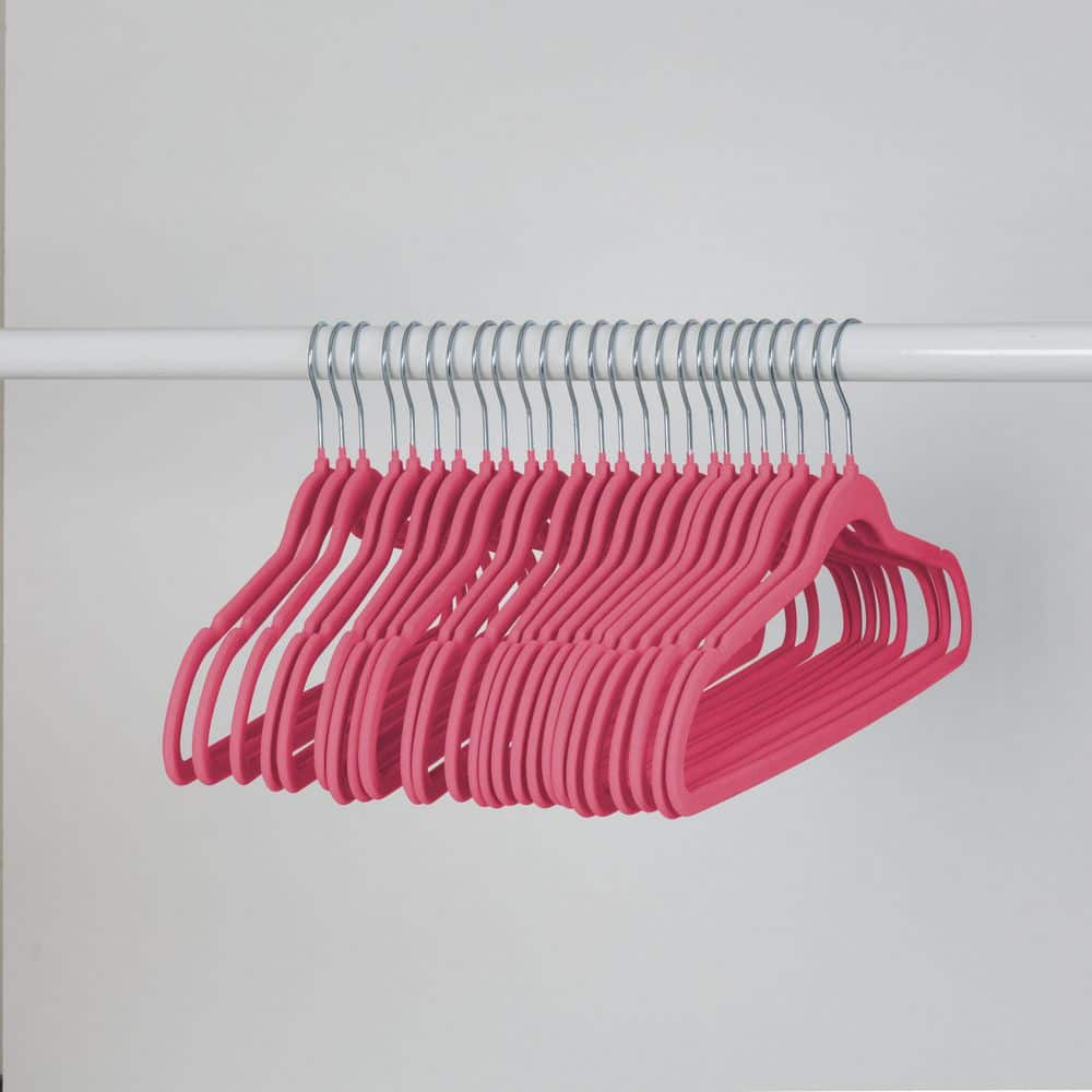 Honey-Can-Do Pink Flocked Suit Hanger - 25 Pack