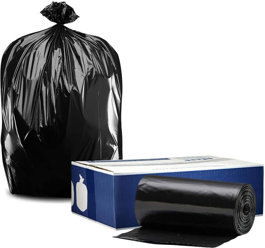 Plasticplace 44 in. W x 54 in. H 32 Gal. 1.2 mil Black Toter Compatible Trash Bags or Rolls (50-Case)