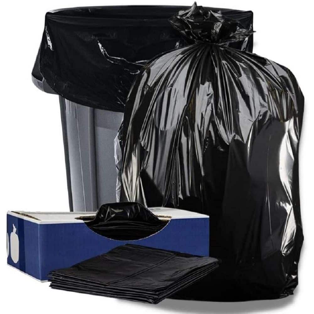Plasticplace 33 in. W x 48 in. H 42 Gal. 3.0 mil Black Flat Seal Contractor Bags (50-Case)