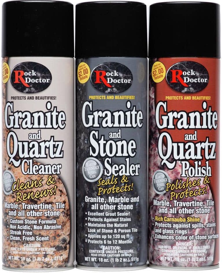 Rock Doctor Stone Care System 18 oz. Granite Cleaner, Granite Polish, Granite Sealer (Pack of 3)