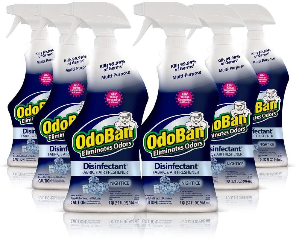 OdoBan 32 oz. Night Ice Multi-Purpose Disinfectant Spray Odor Eliminator Sanitizer Fabric Freshener Mold Control Spray (6-Pack)