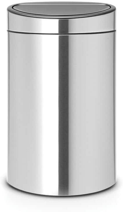 Brabantia 10.6 Gal. (40L) Matte Steel Fingerprint Proof Touch Top Trash Can