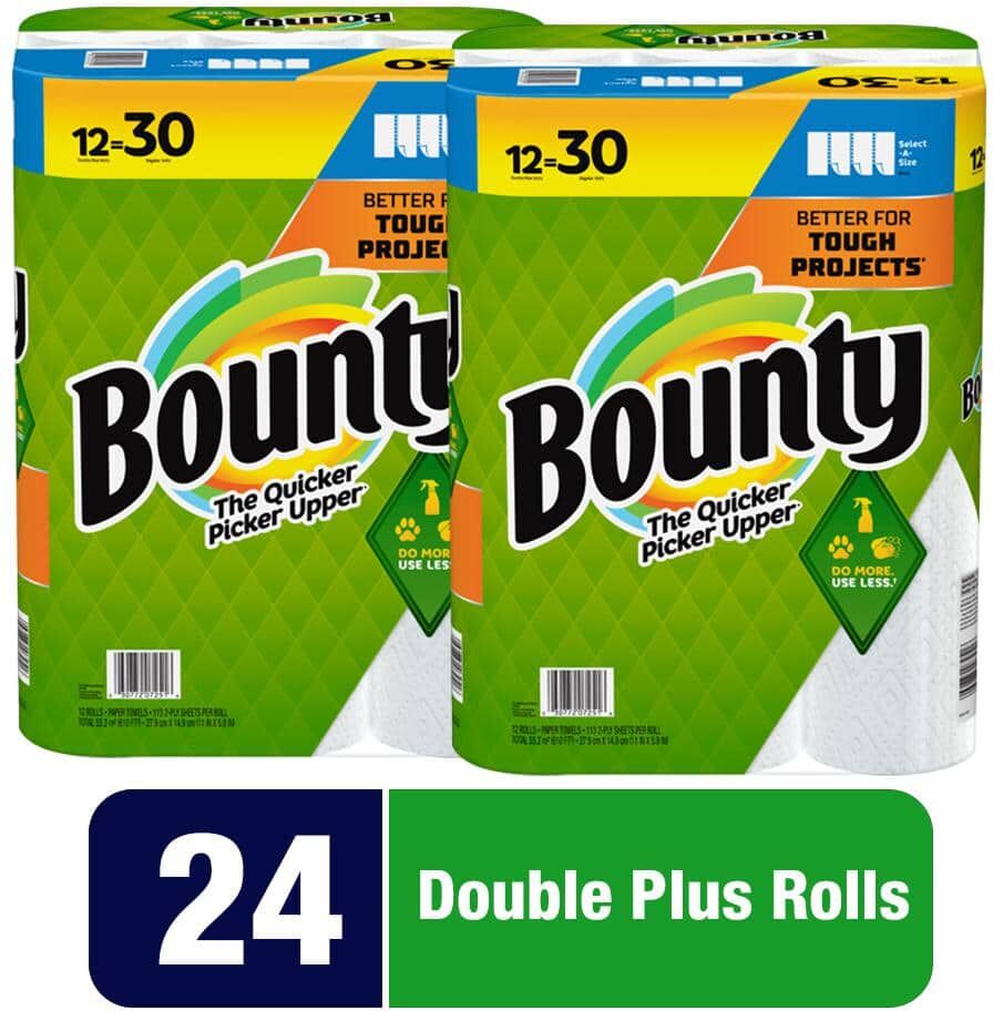 Bounty White, Select-A-Size Paper Towels (24 Double Plus Rolls)