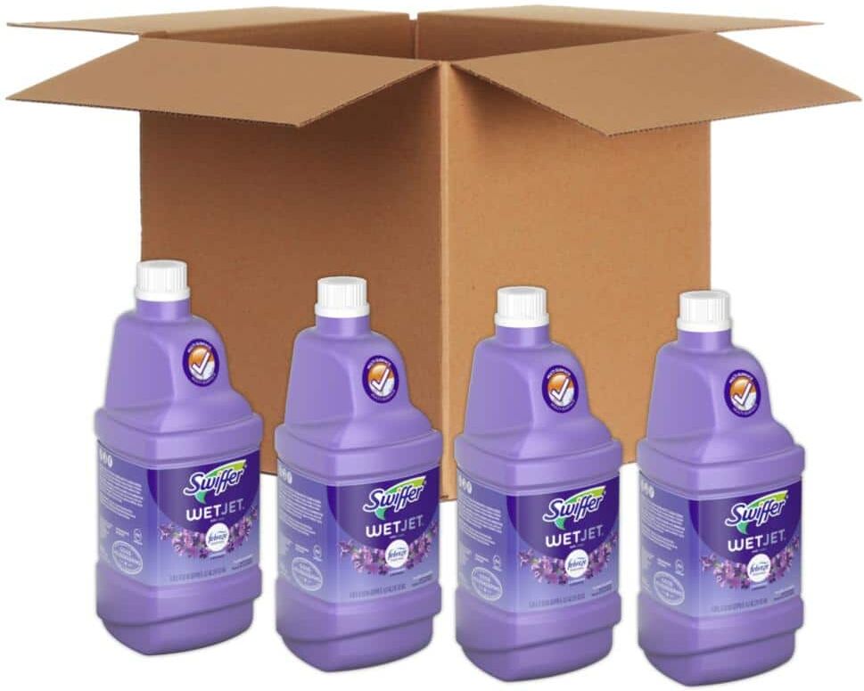 Swiffer WetJet 42.2 oz. Lavender Vanilla and Comfort Scent Multi-Purpose and Hardwood Floor Liquid Cleaner Refill (Case of 4)