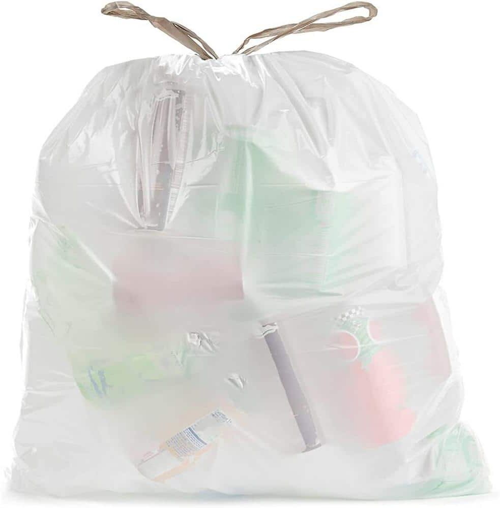 Aluf Plastics 8 Gal. 0.7 Mil White Trash Bags 22 in. x 22 in. Pack of 200 for Home, Kitchen, Bathroom and Office