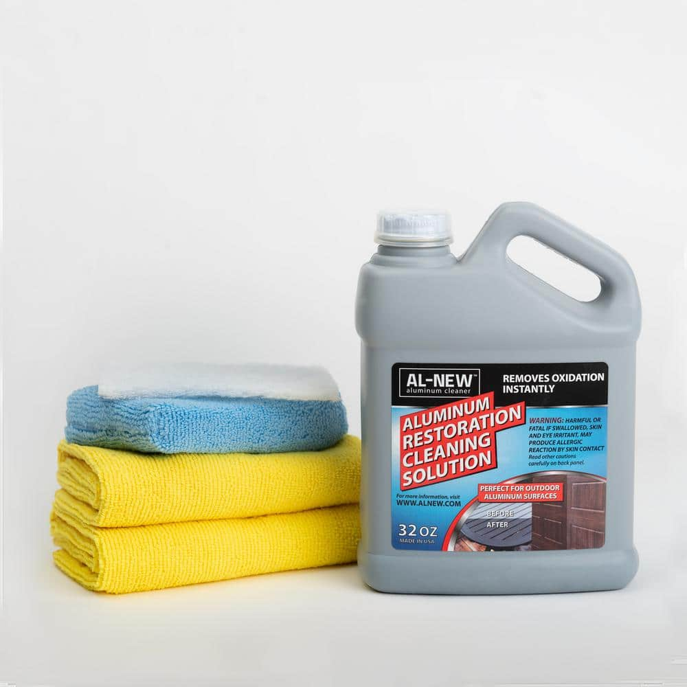 AL-NEW 32 oz. Aluminum Restoration Cleaning Solution Kit : Cleaner For Outdoor Patio Furniture, Stainless Steel, and More