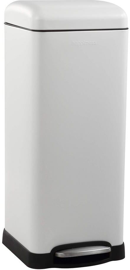 8 Gal. White Step-Open Metal Trash Can with Soft-Close Lid