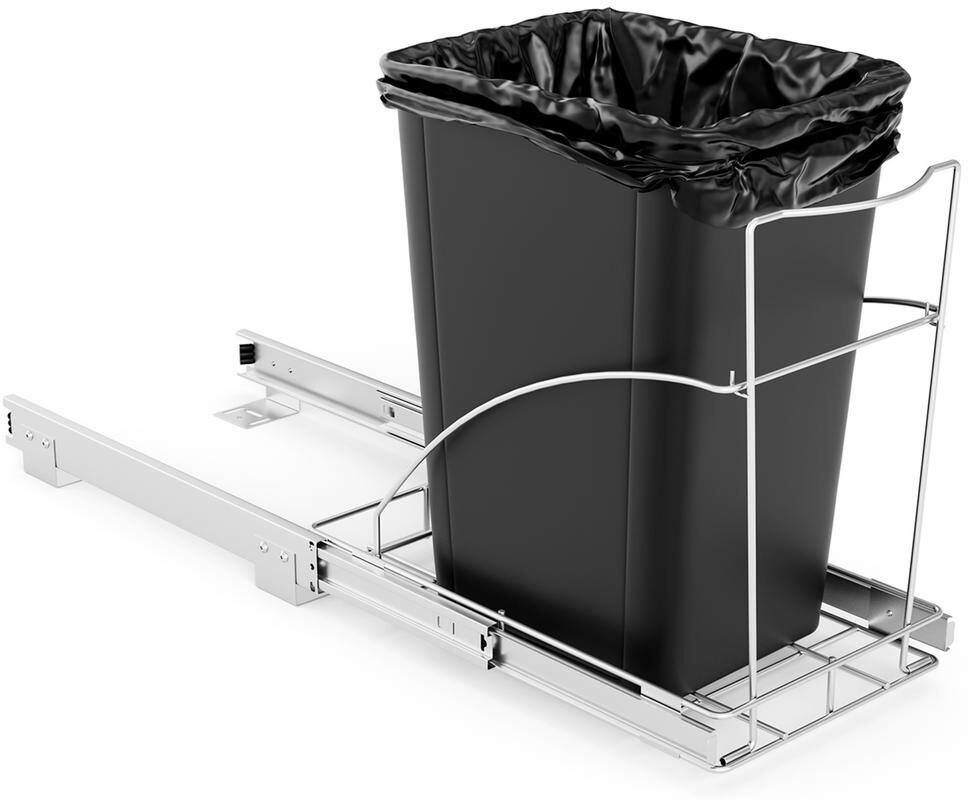 Costway Pull Out Trash Can Under Cabinet Sink Roll-Out Rack Slide Out Waste Bin Shelf