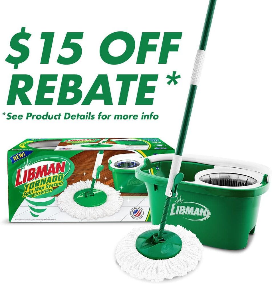 Libman Microfiber Wet Tornado Spin Mop and Bucket Floor Cleaning System