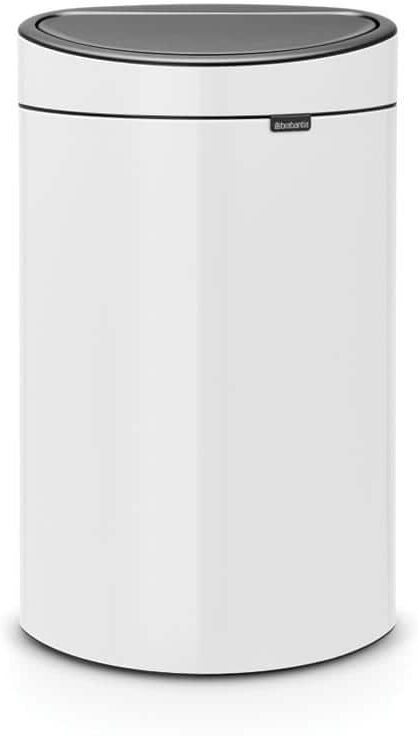 Brabantia 10.6 Gal. (40L) White Touch Top Trash Can