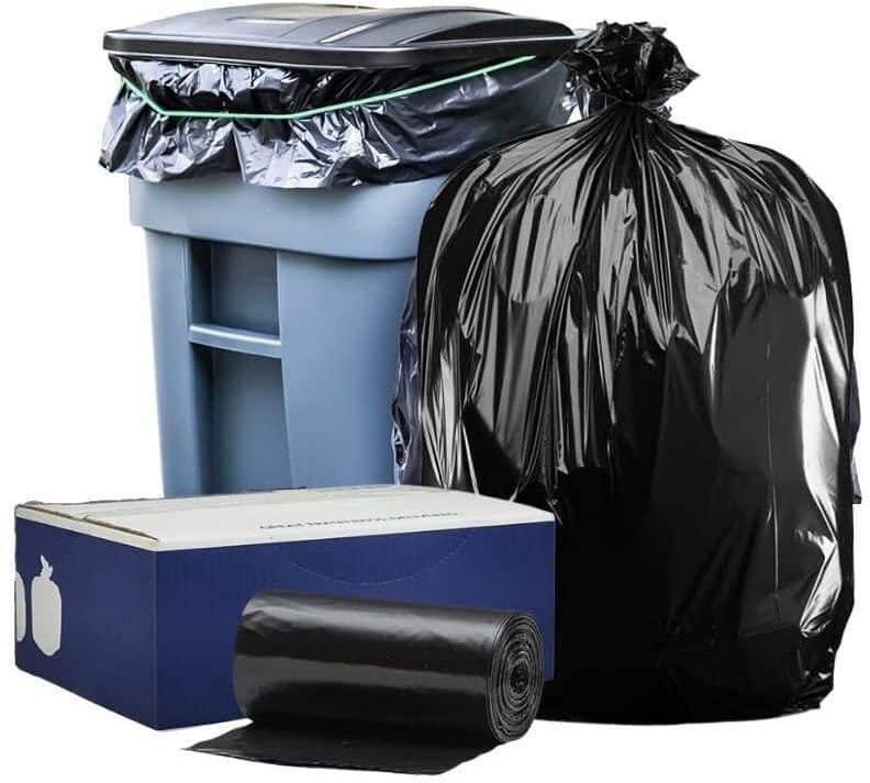 Plasticplace 61 in. W x 68 in. H 95 Gal. - 96 Gal. 1.2 mil Black Trash Bags or Rolls (50-Case)