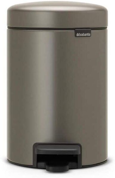 Brabantia NewIcon Step Can, 0.8 Gal. (3 l), Plastic Bucket - Platinum