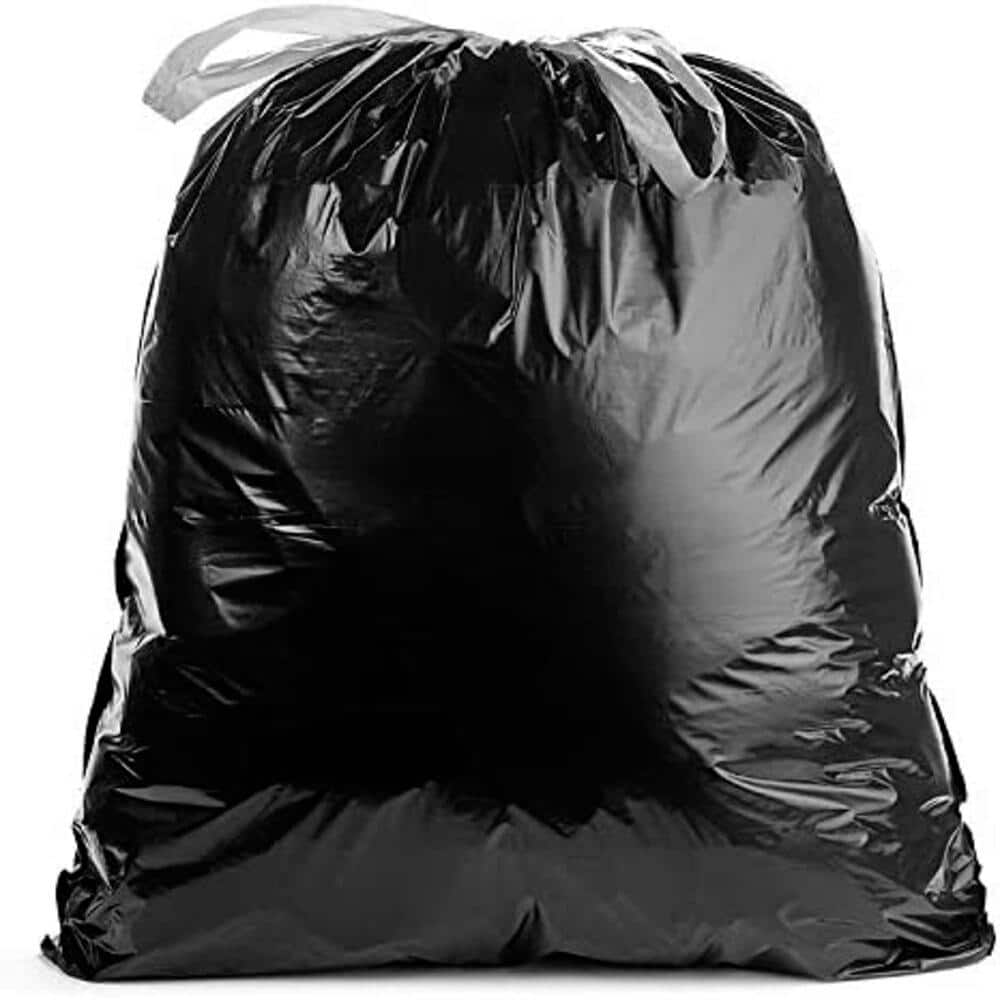 Aluf Plastics 33 Gal. 1 Mil Black Drawstring Garbage Bags 34 in. x 40 in. Pack of 150 for Home, Kitchen and Office