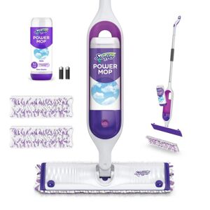 Swiffer Power Mop Starter Kit (1-Power Mop, 2-Pads, Cleaning Solution and Batteries), White
