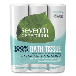 SEVENTH GENERATION 100% Recycled Toilet Paper, Septic Safe, 2-Ply, White, 240-Sheets/Roll, (24-Pack)