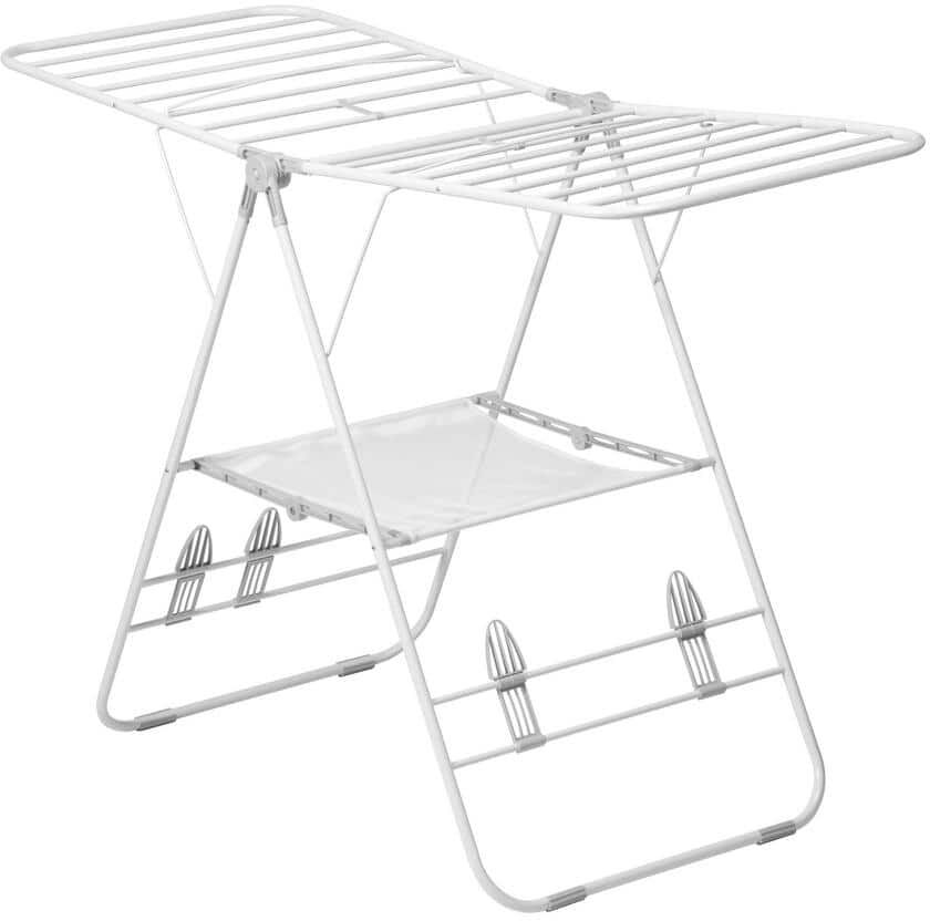 Honey Can Do 57 in. L x 37 in. H White Heavy-Duty Gullwing Portable Drying Rack