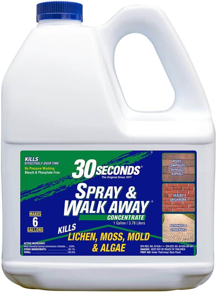 30 Seconds Spray and Walk Away 1 gal. 2,250 sq. ft. Concentrate Outdoor Liquid Cleaner for Lichen, Moss, Mold and Algae