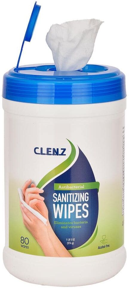 Alpine Clenz 80-Count Light Lemon Scented Antibacterial Sanitizing Wet Wipes (60-Pack)