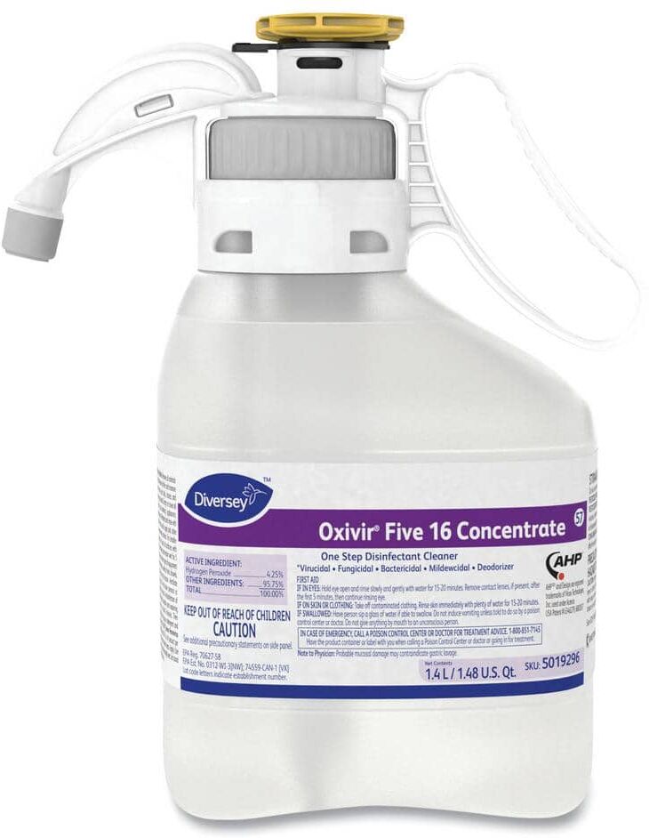 Diversey 1.4 l Oxivir Five 16 Concentrate 1-Step Disinfecting All-Purpose Cleaner, Liquid, 2/Carton