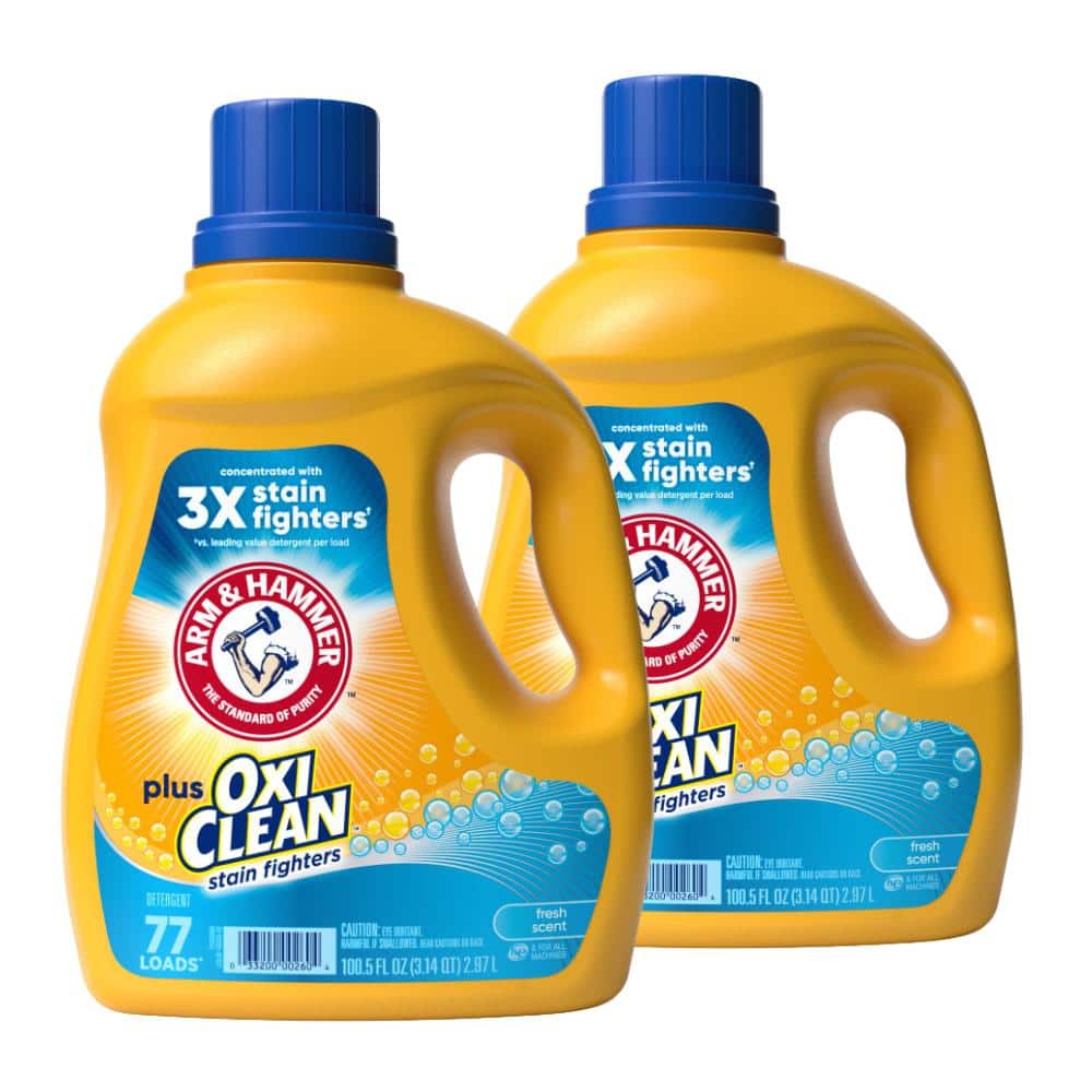 ARM & HAMMER 100.5 oz. Fresh Scent Plus OxiClean Liquid Laundry Detergent (77 Loads), (2-Pack)