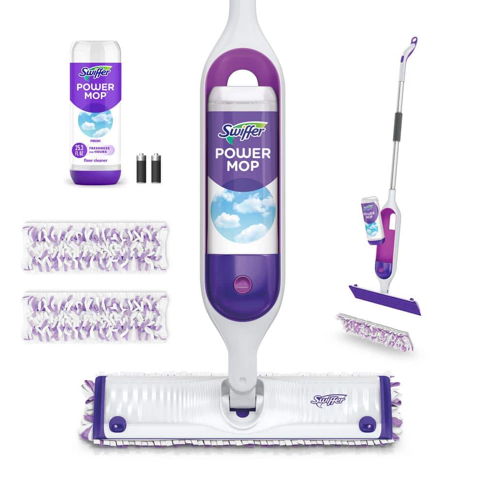 Swiffer Power Mop Starter Kit (1-Power Mop, 2-Pads, Cleaning Solution and Batteries)