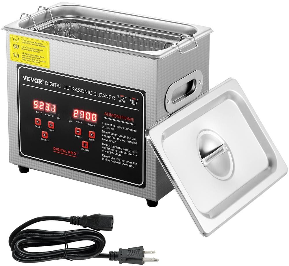 VEVOR Ultrasonic Cleaner 3L with Digital Timer and Heater  Jewelry cleaner and Stainless Steel Heated Cleaning Machine