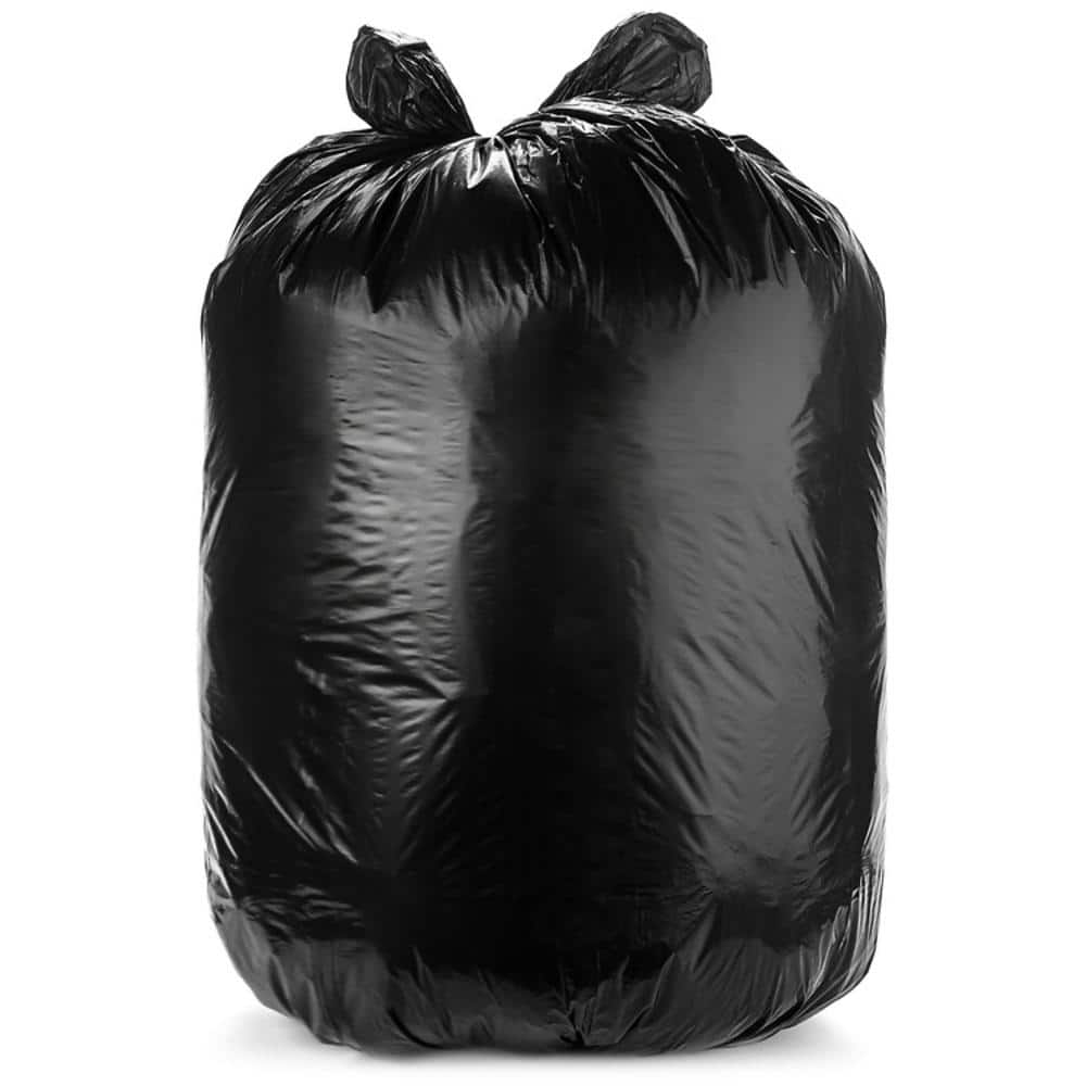 Aluf Plastics 7-10 Gal. 0.8 Mil Black Garbage Bags 24 in. x23 in. Pack of 500 for Contractor, Industrial and Healthcare