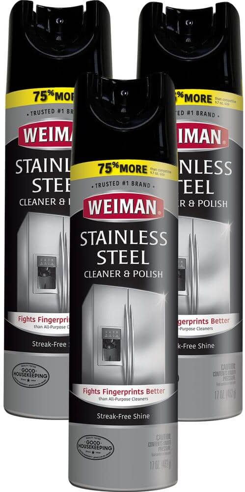 Weiman 17 oz. Stainless Steel Cleaner and Polish Aerosol (3-Pack)